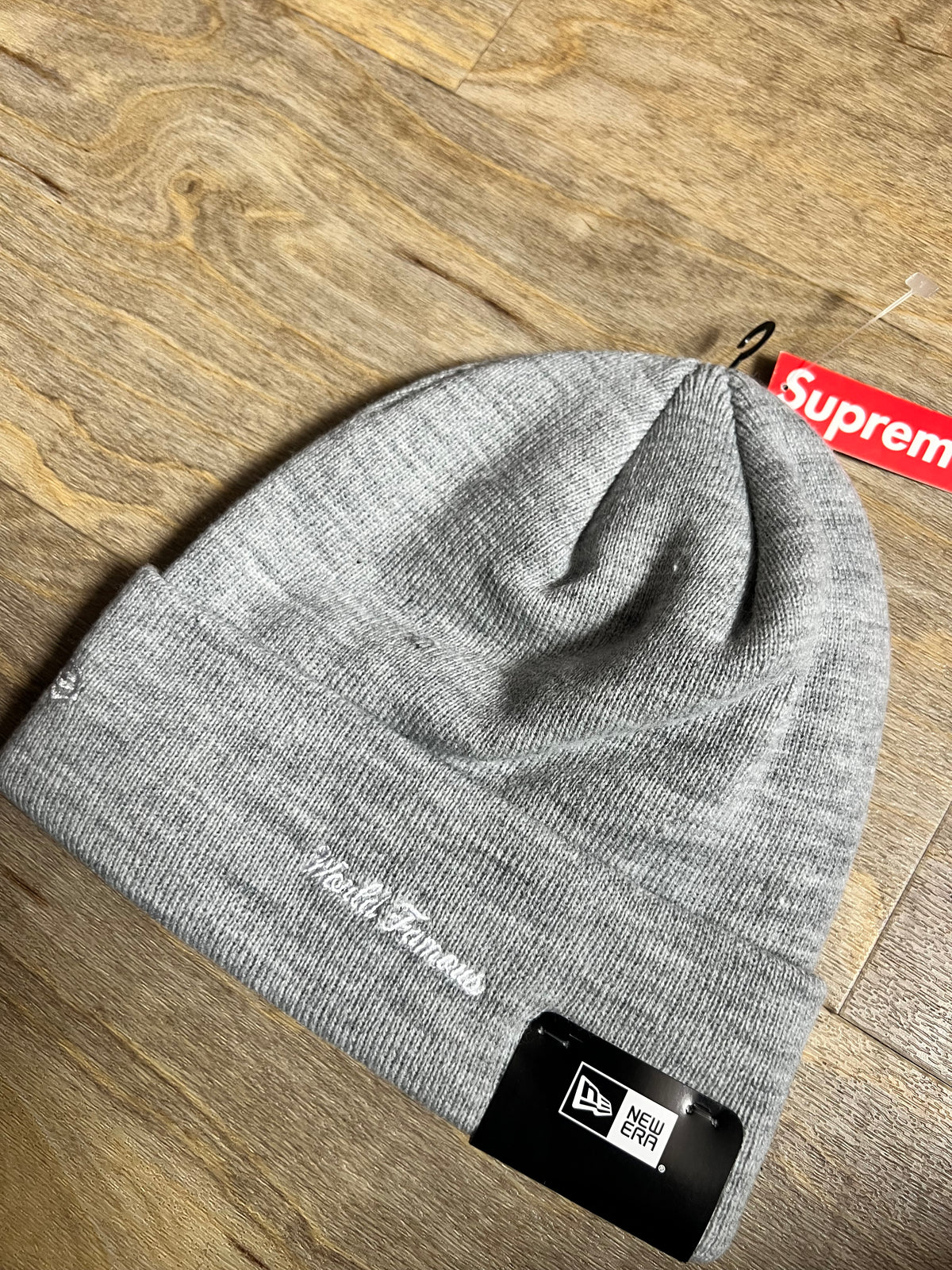 Supreme New Era Box Logo Beanie (Heather Grey) [FW22]