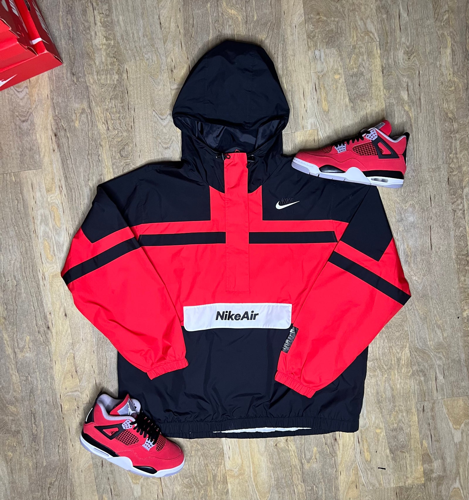 Red Nike Air “Dave” Half-Zip Jacket