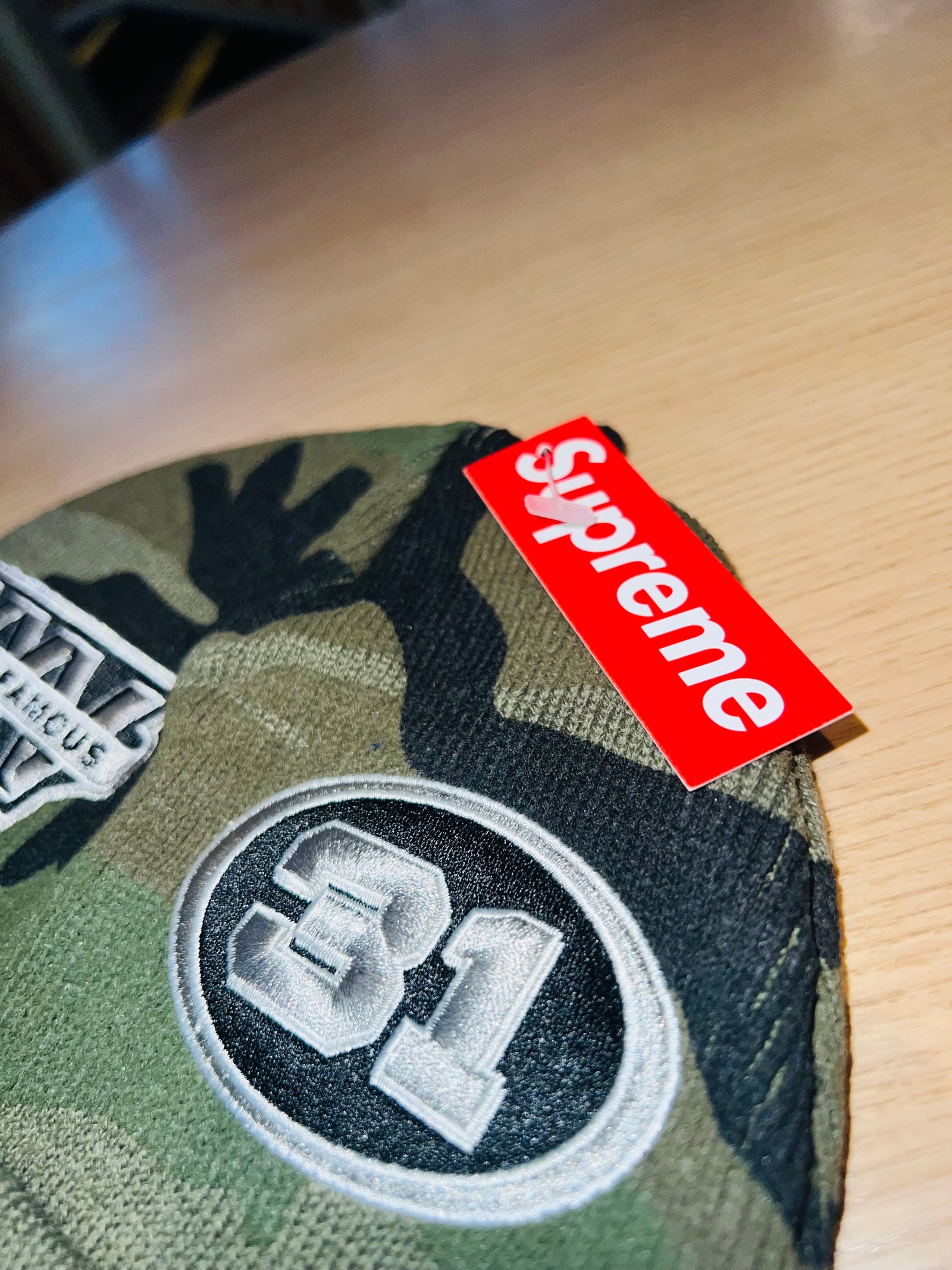 New Era X Supreme Camo Football Beanie