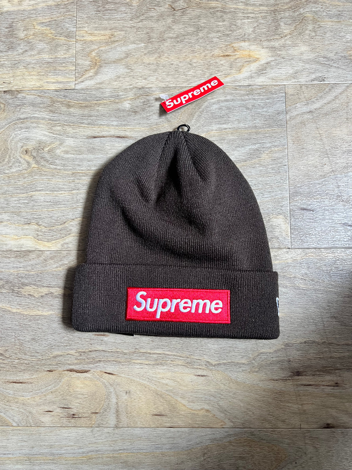 Supreme X New Era Box Logo Beanie (Brown) [FW22]