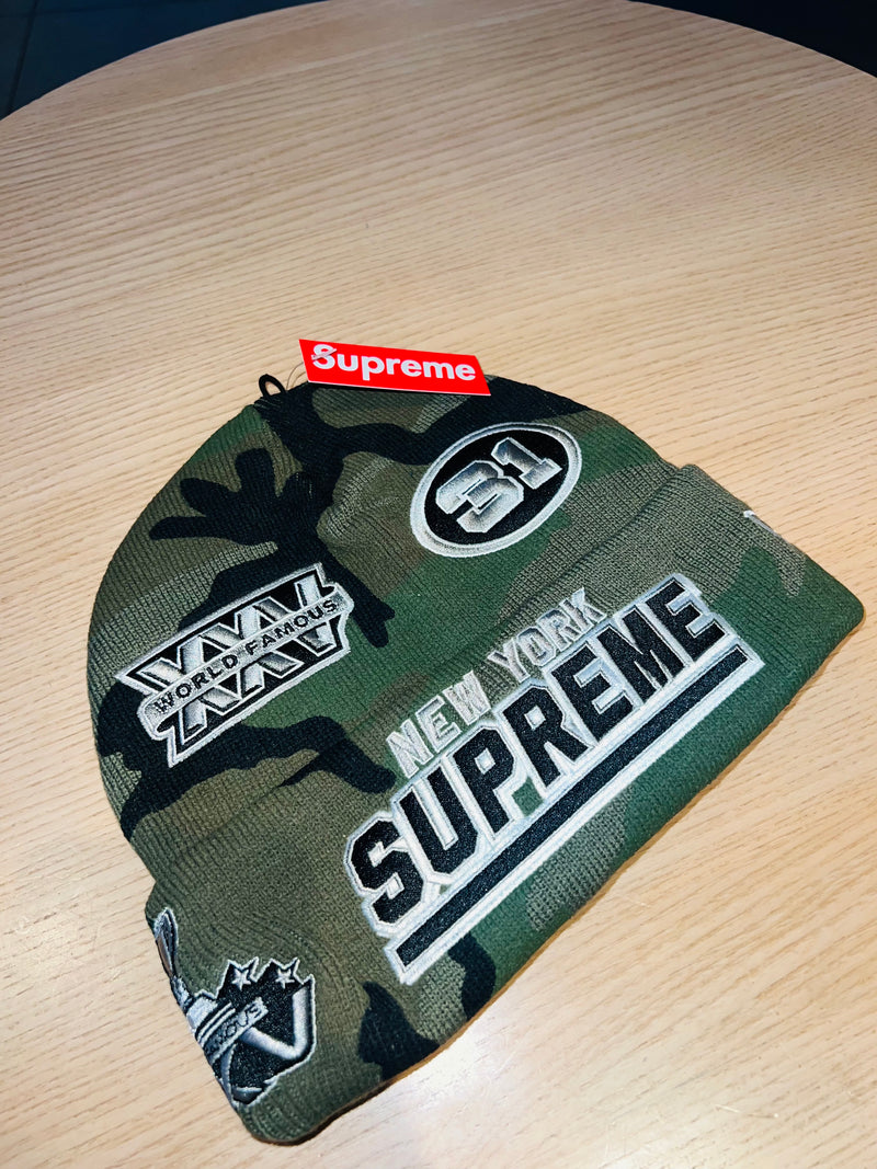 New Era X Supreme Camo Football Beanie