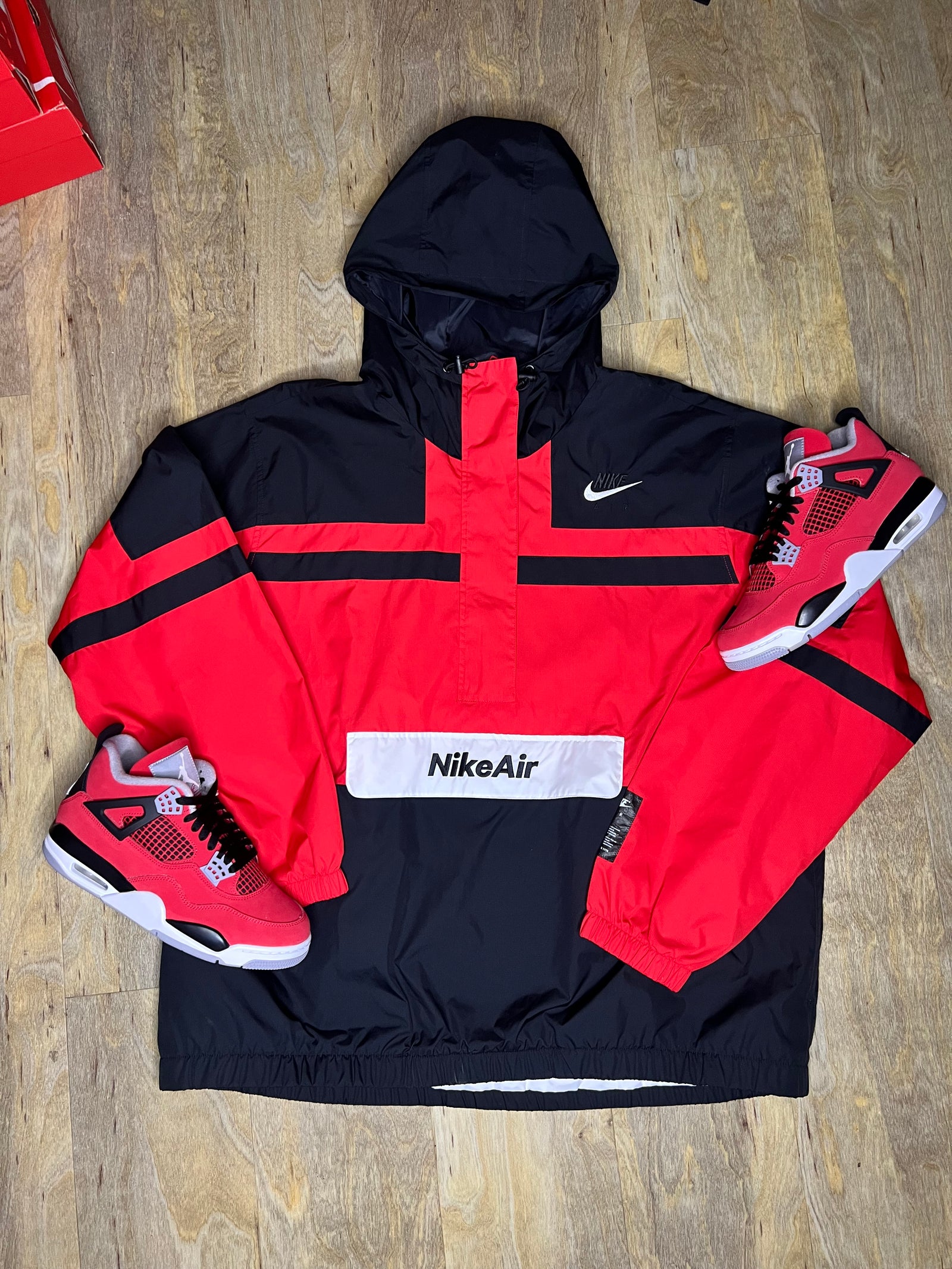 Red Nike Air “Dave” Half-Zip Jacket