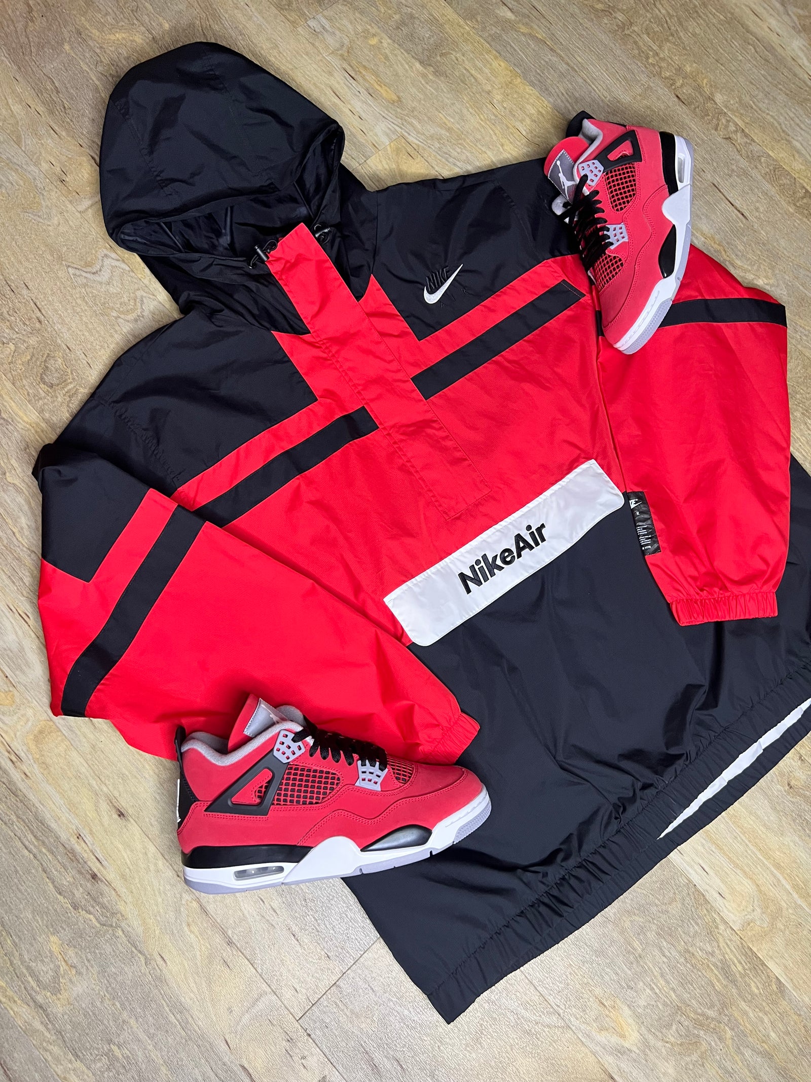 Red Nike Air “Dave” Half-Zip Jacket