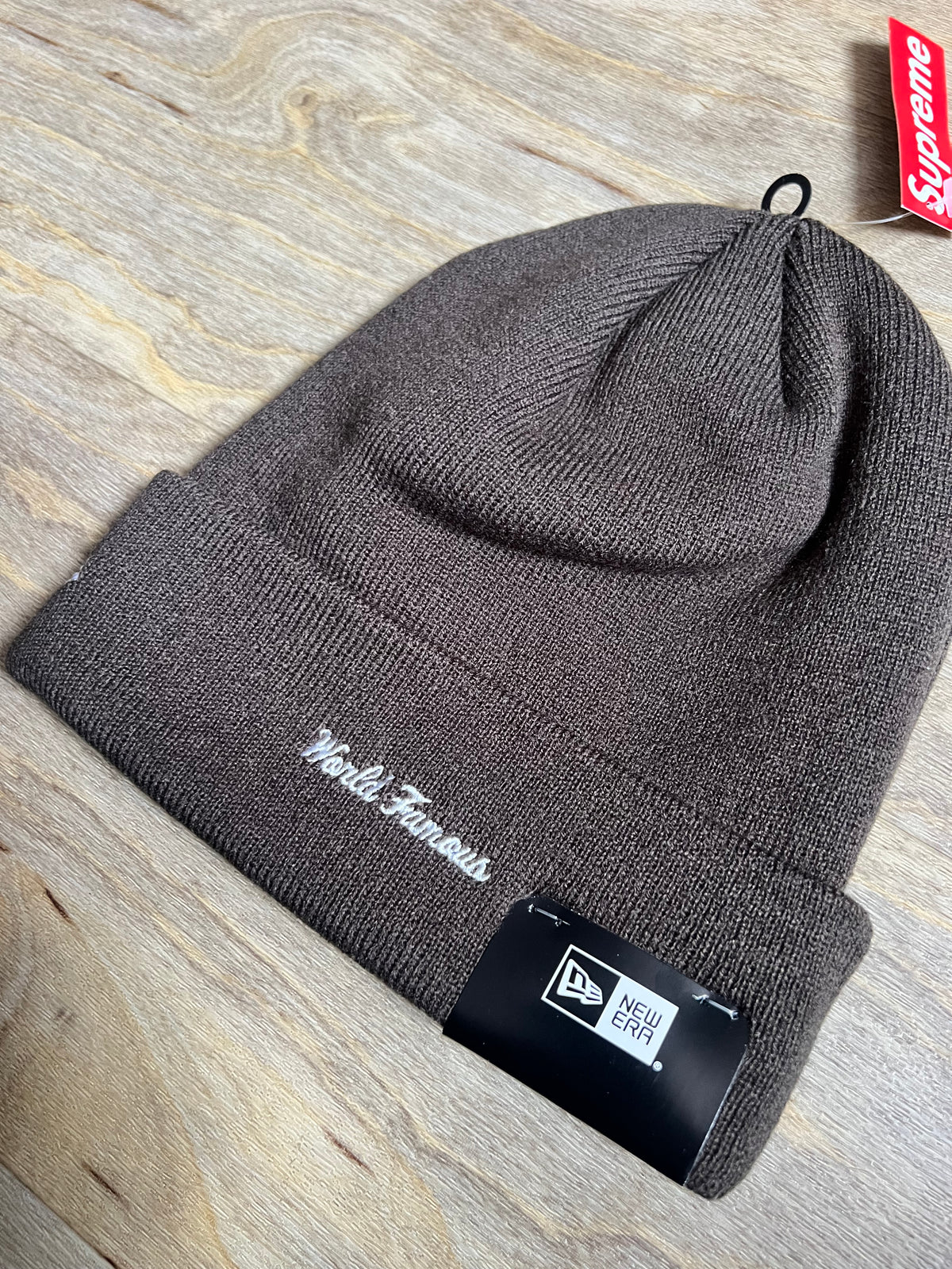 Supreme X New Era Box Logo Beanie (Brown) [FW22]