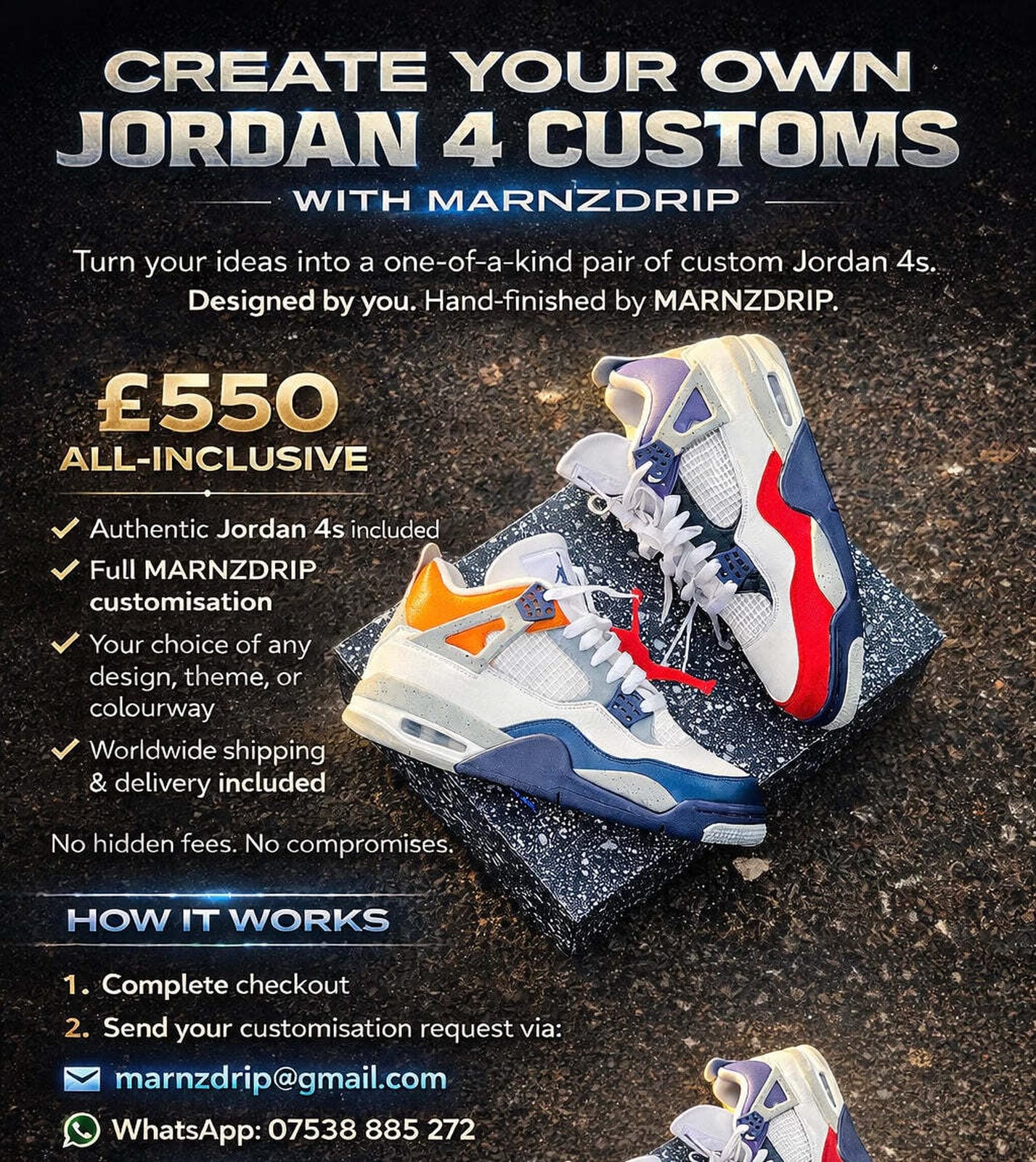 Jordan 4 “Midnight Navy” Custom
