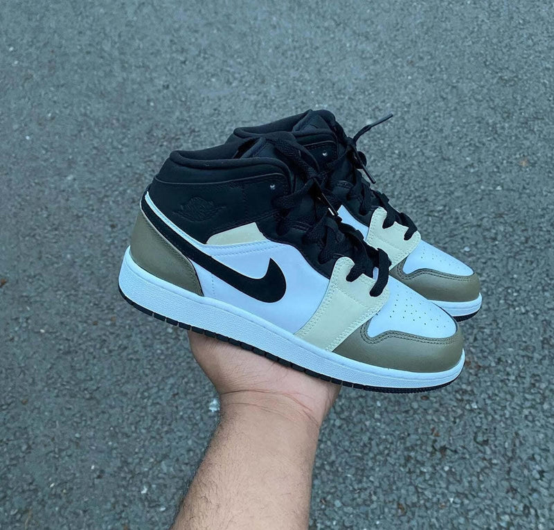 Jordan 1 Mid Moonrock Painted - White/Black/Brown