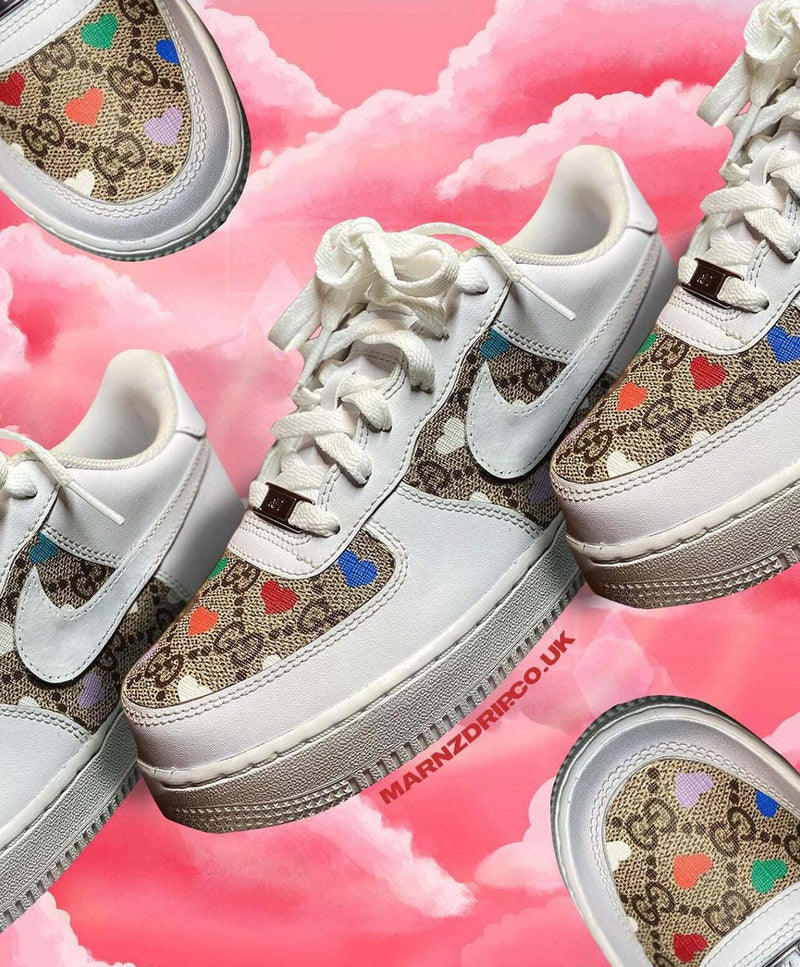 Nike Air Force 1 Heart Gucci Monogram